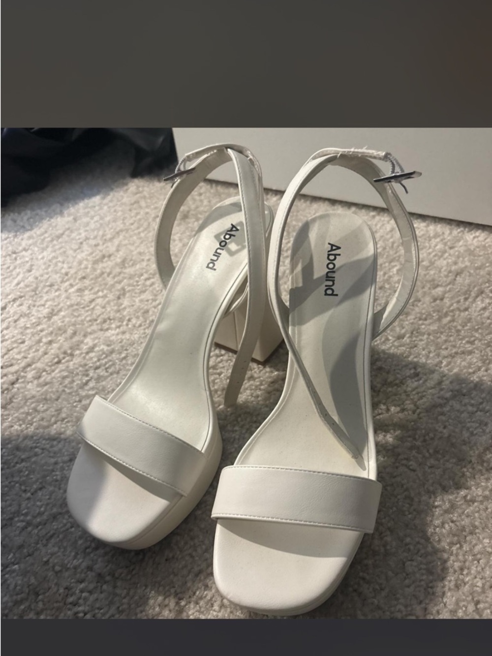 Abound White Block Heel Ankle-Strap Sandals